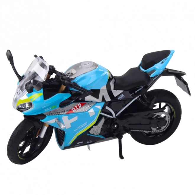 Sportmotorfiets metaal blauw 1:12