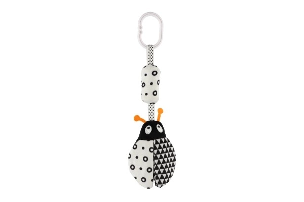 Dierlijk rammelaartje/hanger voor wieg/kinderwagen pluche 30 cm zwart-wit