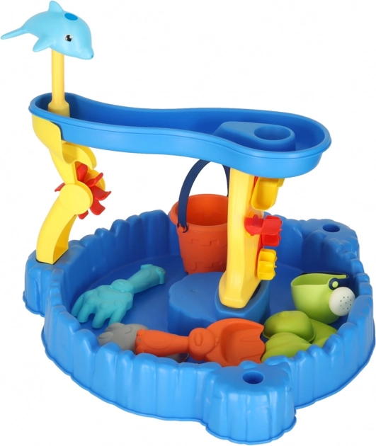 Kinderspeeltafel met zandbak en fontein 2-in-1