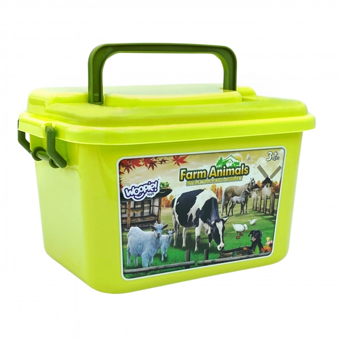 Set boerderijdieren met koffer 57 stuks