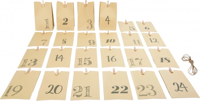 Adventskalender Small Foot met natuurlijke zakjes
