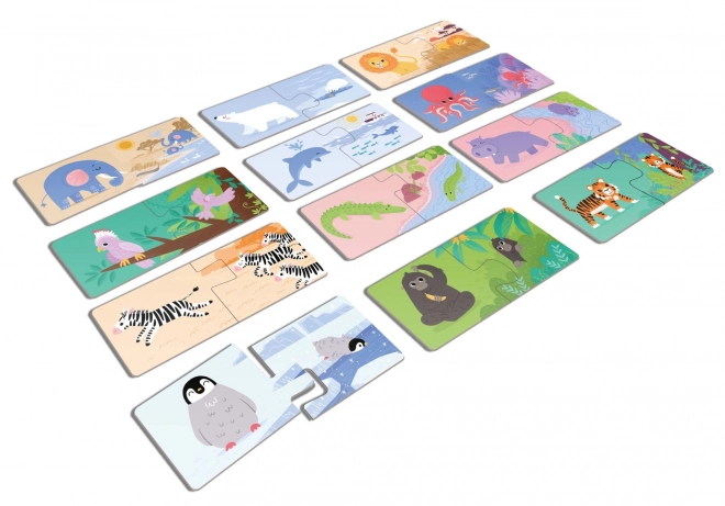 KukiKuk 80036 Veeeelike puzzel duo Waar wonen de dieren