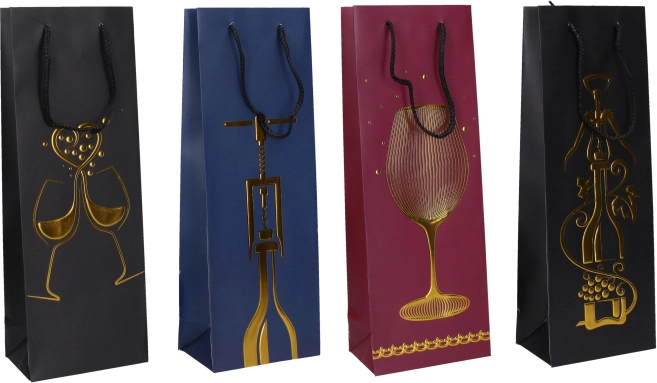 Cadeautas voor fles M, 36 × 12,8 × 8,4 cm, jaarrond motief