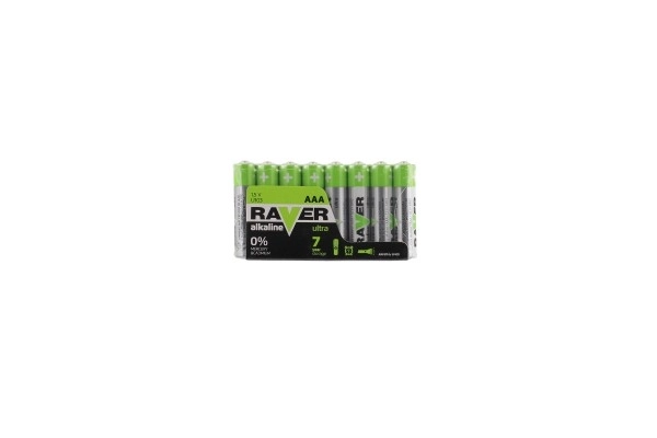 Batterij RAVER LR03/AAA 1,5 V alkaline ultra 8st in folie