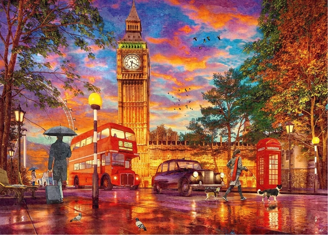 Puzzel Zonsondergang boven het Parlementsplein Londen 1000 stukjes