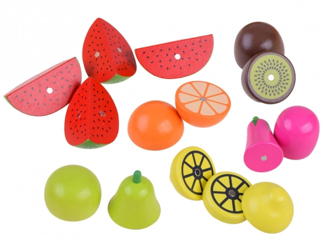 Grote set houten magnetische dozen voor het snijden van groenten en fruit ZA4121