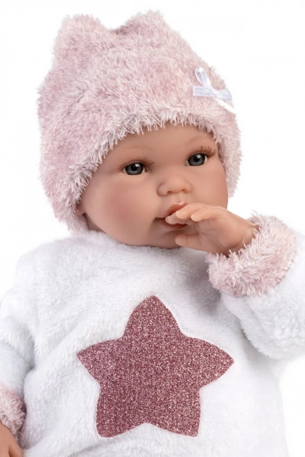 Llorens 63648 NEW BORN - realistische baby pop met geluiden en zacht stoffen lichaam - 36 cm