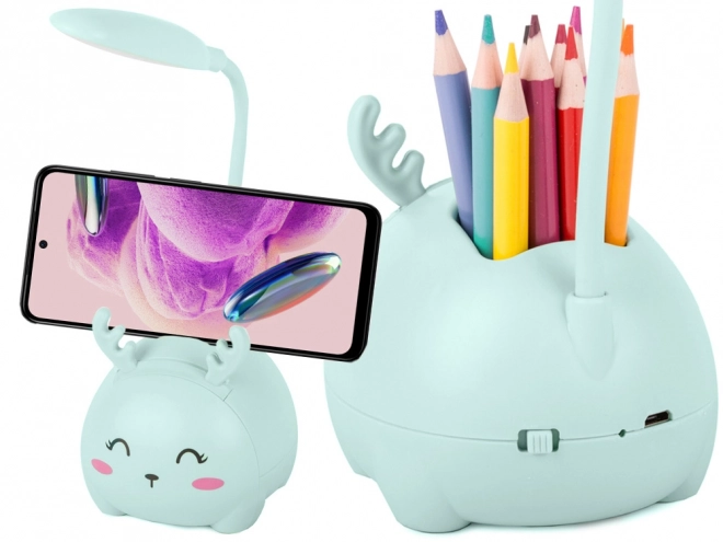Kinder nachtlampje usb organizer telefoonstandaard voor lezen wetenschap – Blauw