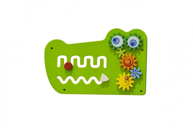 Houten montessori wandpaneel - krokodil