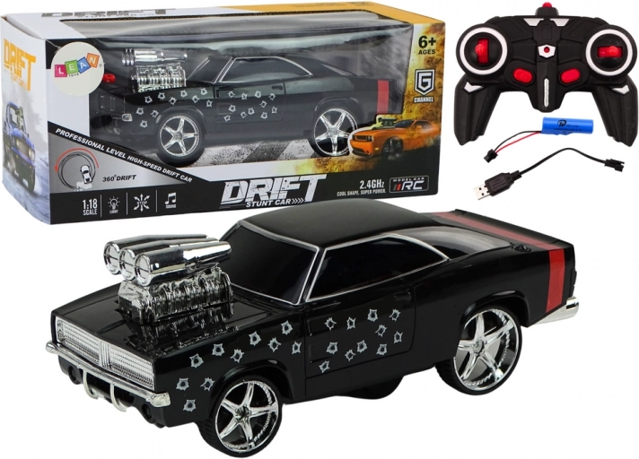 Afstandsbediende 1:18 Drift 360 Lichten Geluiden Zwart