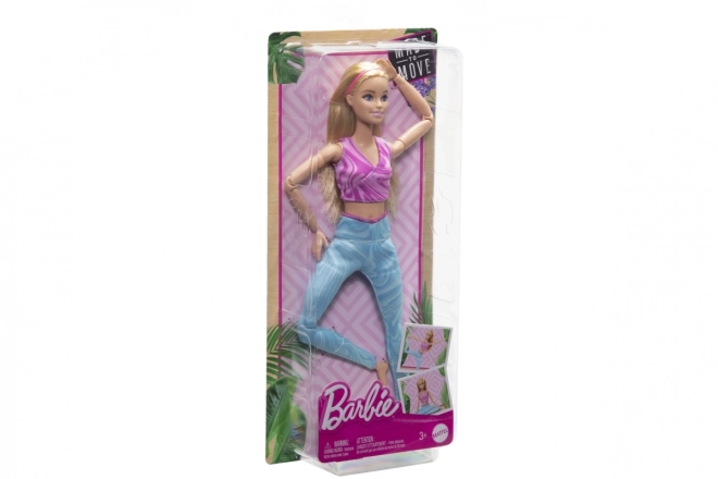 Barbie in beweging - Blondine met blauwe legging HRH27
