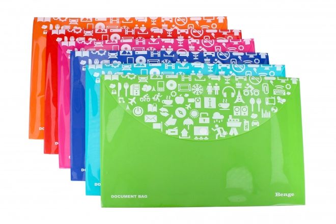 Plastic mapje met drukknop 33,3x23,3 cm