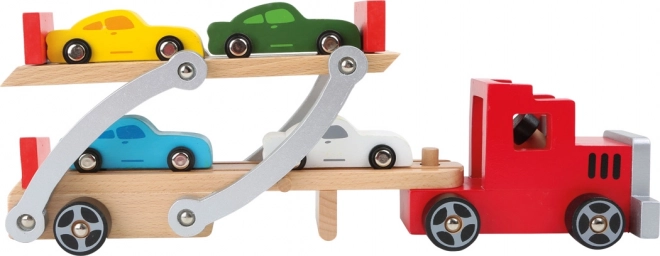 Houten vrachtwagen met auto's small foot