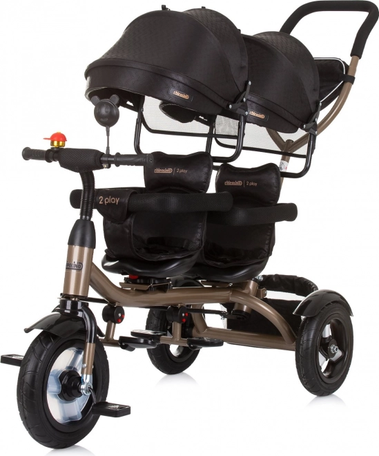 CHIPOLINO Driewieler voor tweelingen 2Play Obsidian – goud