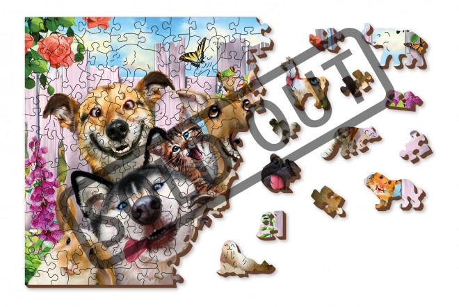 Houten Stad Houten Puzzel Gekke Huisdieren 2-in-1, 200 Stukken ECO