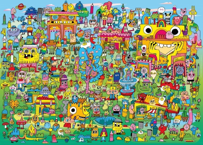 Puzzel 1000 stukjes dorp vol doodles – Jon Burgerman, HEYE