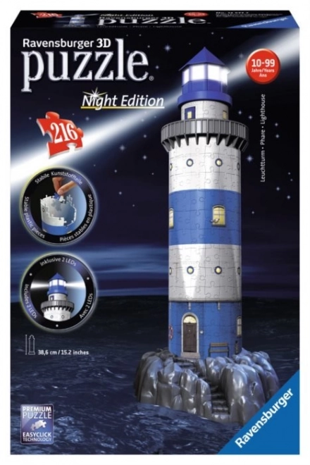 Ravensburger lichtgevende 3D puzzel vuurtoren nachteditie 216 stukjes