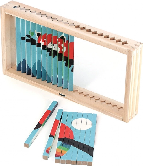 Houten 4D puzzel Dieren van Vilac