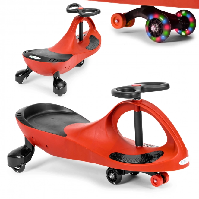Loopfiets met LED-wielen rood ECOTOYS