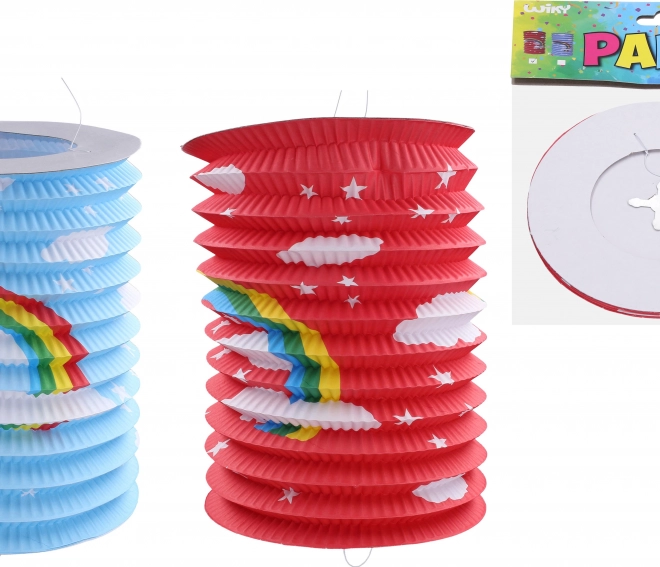 Lampion cilinder Regenboog 15 cm