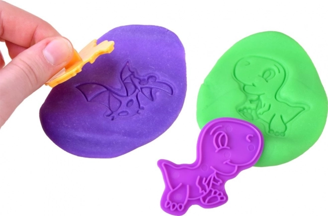 Set van kleimodellen met dinosaurusstekers