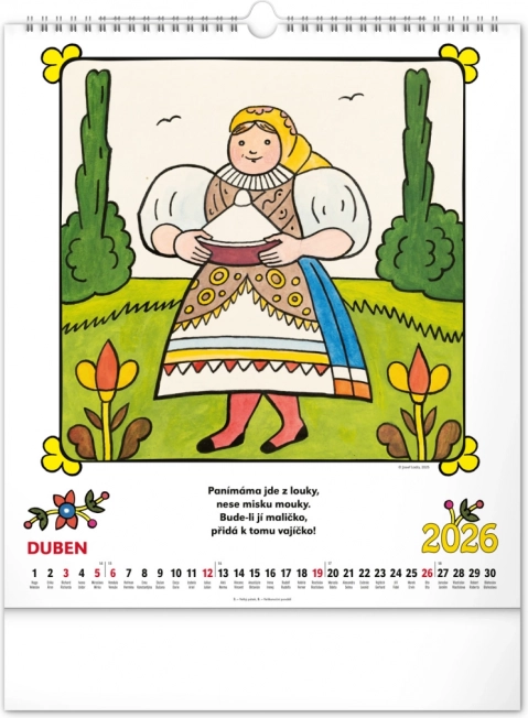 Muurkalender Josef Lada - Rijmpjes 2026