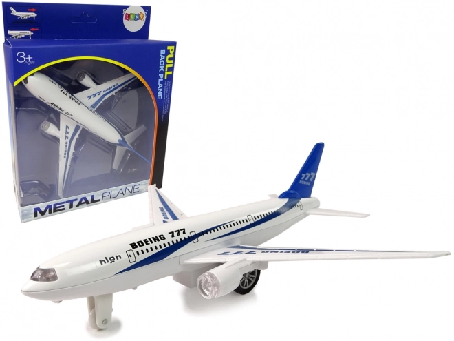 Privé vliegtuig Boeing 777 White Powered Lights Sounds