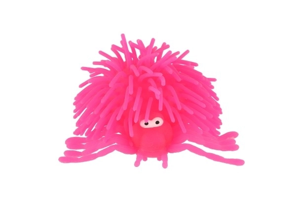 Stressbal spin antistress siliconen 10 cm op batterijen met licht 6 kleuren in zakje 16 stuks in doos