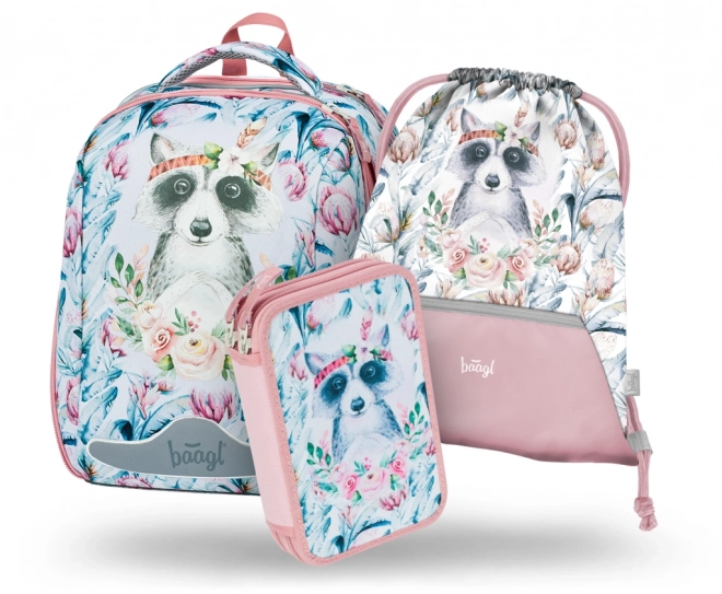 BAAGL SET 3 Shelly Wasbeer: boekentas, etui, zak