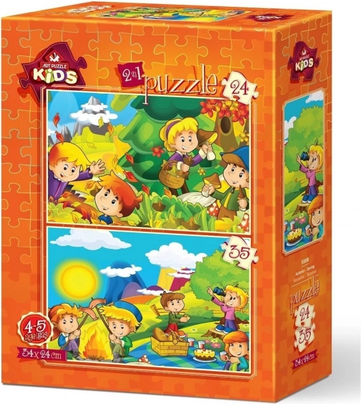 Puzzel Herfst en Lente 24+35 stukjes