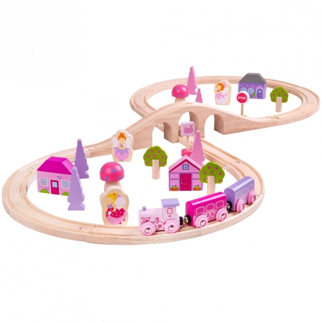 Bigjigs Rail Houten Treinbaan Acht voor Prinsessen 35 Delen