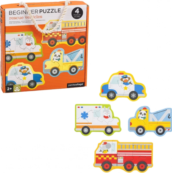 Kinderpuzzel reddingsvoertuigen Petit Collage
