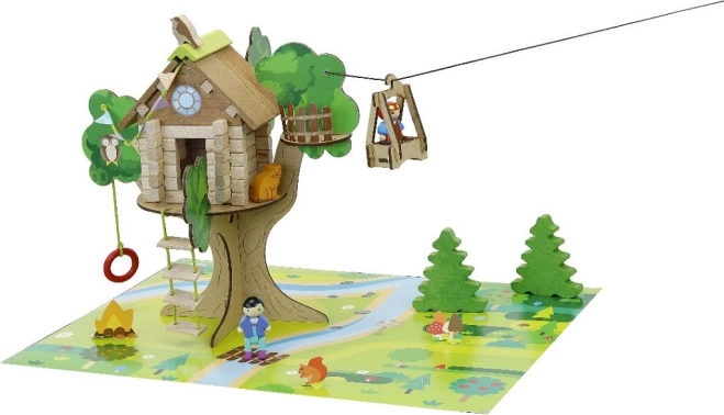 JEUJURA houten bouwset boomhut, 70 delen