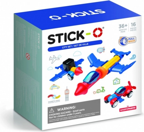 magnetische bouwset STICK-O stadsset 16 delen