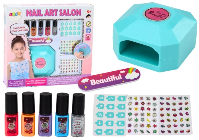 Set voor Nagelverzorging Manicure Lakken Stickers Droger