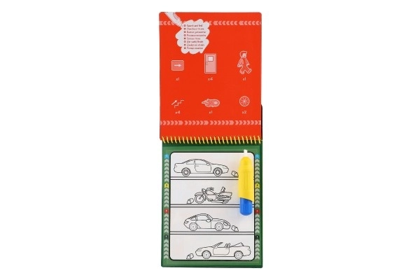 Magisch schilderen met water vervoersmiddelen met magische pen op kaart 15x25x4cm