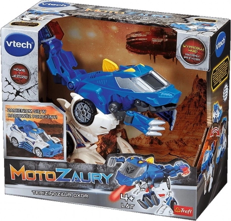 VTech Motozaury Therizinosaurus Oxor – interactieve 2-in-1 speelgoed politieauto