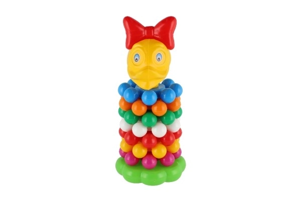 Stapelbare piramide met ringen van plastic 26cm in net 12m+
