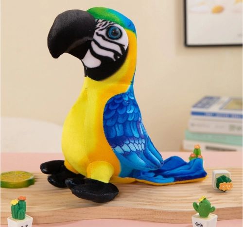 Gele pluchen papegaai 20 cm
