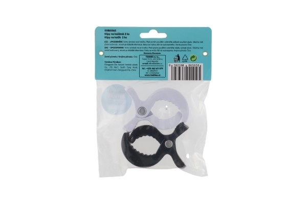 Kinderwagen clips zwart-wit - 2 stuks