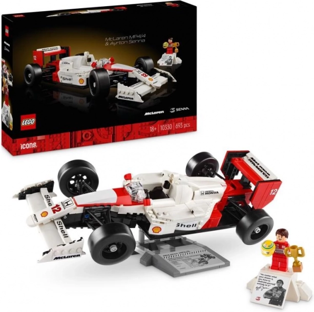 Lego Icons McLaren MP4/4 en Ayrton Senna – verzamelraceauto voor volwassenen