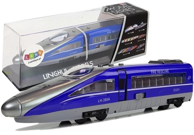 Pendolino Trein met Spanner Blauw met Geluid en Lichten
