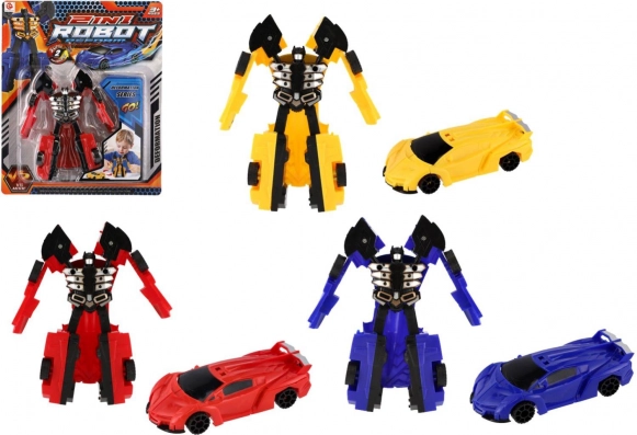 Transformer robot/auto kunststof 14 cm in drie kleuren