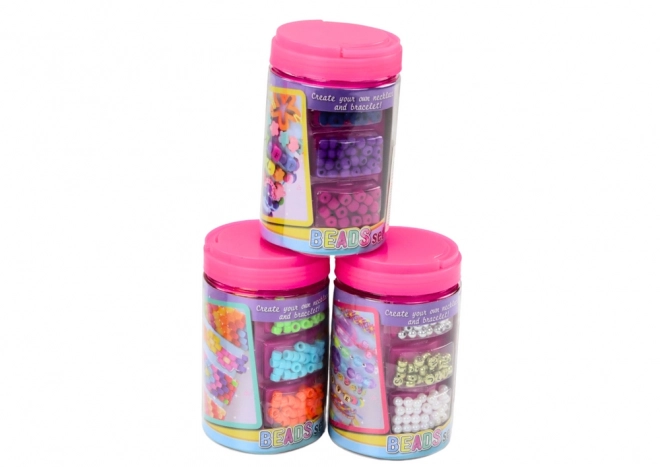 Set kralen in een pot voor het maken van sieraden 3-in-1