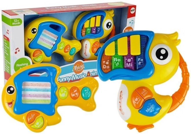 Interactief speeltje Pianino en gitaar Parkiet en Vissentje