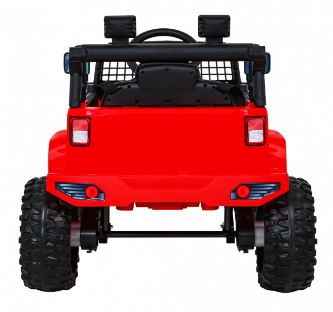 Accu-aangedreven Jeep Dark Night voor kinderen + langzame start + EVA + LED audio – Rood