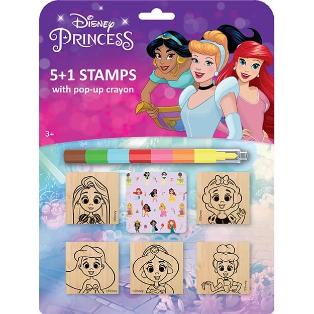 Stempels 5+1 met waskrijt Disney Prinsessen