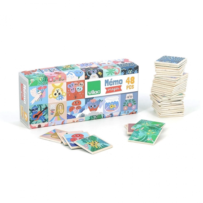 Houten memoryspel met vrolijke dieren van Vilac
