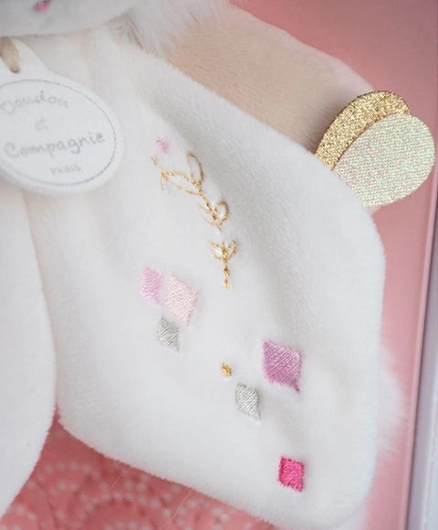 Doudou cadeau set roze vriend konijntje