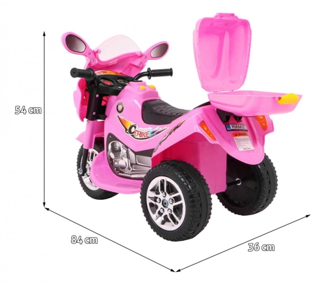 Trike BJX-088 elektrische motorfiets + geluiden + lichten – Roze